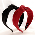 Korean Style Fabric Fashion Solid Color Headband Middle Knot Hairband Women Girl Hair Accessories